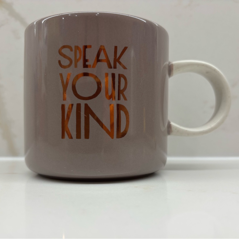 2017 Starbucks Holiday Christmas Speak Your Kind Mug 12 Oz Rose Gold